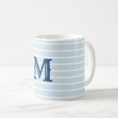 Preppy gestreifte Monogramm-Tasse Kaffeetasse (VorderseiteRechts)