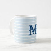 Preppy gestreifte Monogramm-Tasse Kaffeetasse (Vorderseite Links)