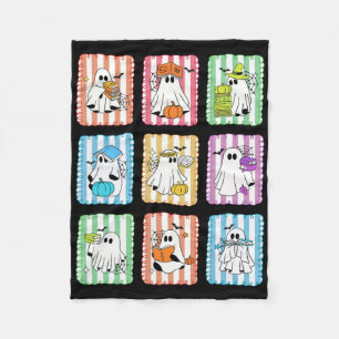 Preppy Ghost Reading Books Lehrer Halloween Libra Fleecedecke