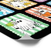 Preppy Ghost Reading Books Lehrer Halloween Libra Poster (Ecke)