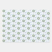 Preppy Ginger Jar Boxwood Wreath Monogram Holidays Geschenkpapier Set (Vorderseite 3)