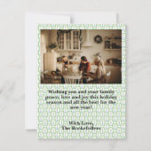 Preppy Ginger Jar Monogram Foto Weihnachtskarte Mitteilungskarte (Rückseite)