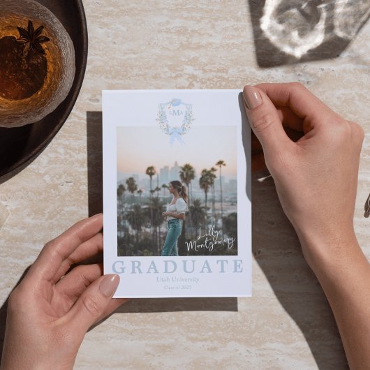 Preppy Gingham Abschluss Foto Ankündigung