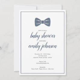Preppy Gingham Bow Krawatte Baby Boy Shower Einlad Einladung