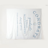 Preppy Gingham Monogram Abschluss Foto Background Wandteppich (Vorderseite (Horizontal))