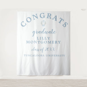 Preppy Gingham Monogram Abschluss Foto Background Wandteppich