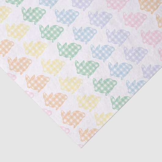 Preppy Gingham Oaster Bunnies Pastel Seidenpapier (Detail)