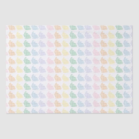 Preppy Gingham Oaster Bunnies Pastel Seidenpapier (Vorderseite)