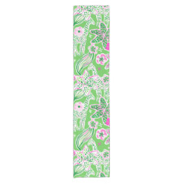 Preppy Giraffen Lily Pink Green Kurzer Tischläufer