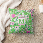 Preppy Giraffen Lily Pink Green Monogram Kissen (Decke)