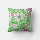 Preppy Giraffen Lily Pink Green Monogram Kissen (Rückseite)