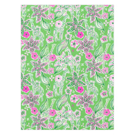 Preppy Giraffen Lily Pink Green Tischdecke