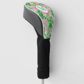 Preppy Giraffen Pink Green Monogram Golf Headcover (angewinkelt)