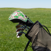 Preppy Giraffen Pink Green Monogram Golf Headcover (In SItu)
