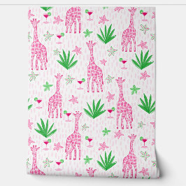 Preppy Giraffes Cosmopolitans Jungle-Blume Tapete