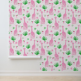 Preppy Giraffes Cosmopolitans Jungle-Blume Tapete