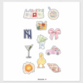 Preppy Girl Starter Pack Sticker (Blatt)