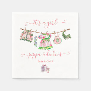 Preppy Girl Wäscheleine Babydusche Serviette