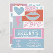 Preppy Girls Geburtstagsparty Einladung (Vorne/Hinten)