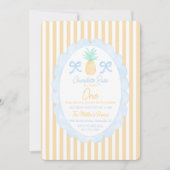 Preppy Girls Summer Ananas erster Geburtstag Einladung (Vorderseite)
