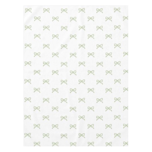Preppy Girly Green Bow Pattern Spring & Summer  Tischdecke (Vorderseite)
