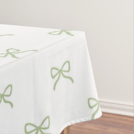 Preppy Girly Green Bow Pattern Spring & Summer  Tischdecke