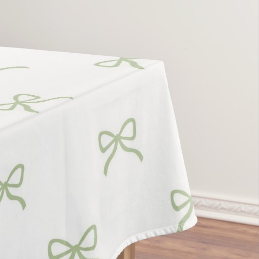 Preppy Girly Green Bow Pattern Spring & Summer  Tischdecke (Beispiel)