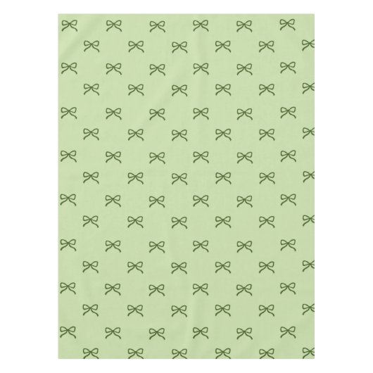 Preppy Girly Green Bow Pattern Spring & Summer  Tischdecke (Vorderseite)