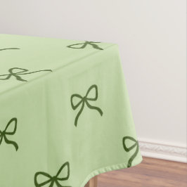 Preppy Girly Green Bow Pattern Spring & Summer  Tischdecke