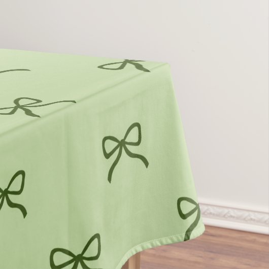Preppy Girly Green Bow Pattern Spring & Summer  Tischdecke (Beispiel)