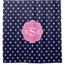 Preppy Girly | Marine-Rosa-Aqua punktiert