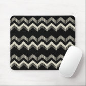 Preppy Girly Pattern Schwarz und Grau Zickzack Mousepad (Mit Mouse)