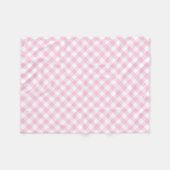 Preppy Girly rosa Gingham-kariertes Muster Fleecedecke (Vorderseite (Horizontal))