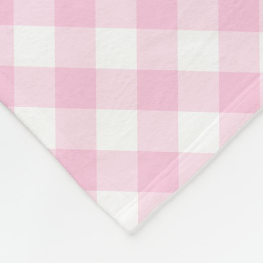 Preppy Girly rosa Gingham-kariertes Muster Fleecedecke (Ecke)