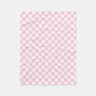 Preppy Girly rosa Gingham-kariertes Muster Fleecedecke