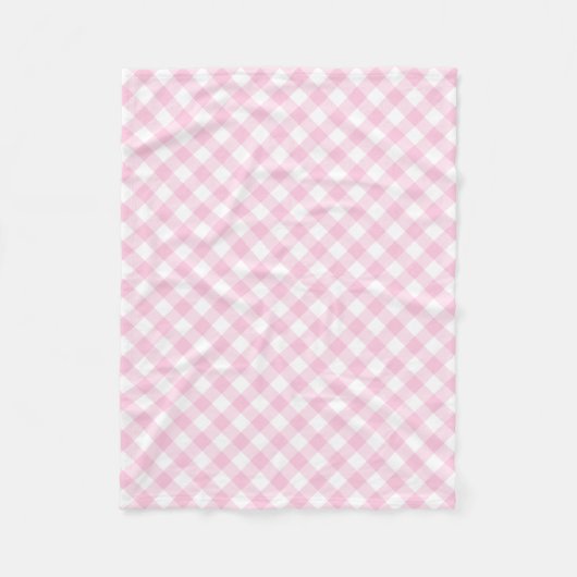 Preppy Girly rosa Gingham-kariertes Muster Fleecedecke (Vorderseite)