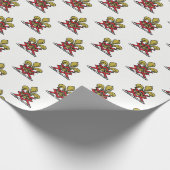 Preppy Gold Red Heraldic Wappen Lilie Emblem Geschenkpapier (Ecke)