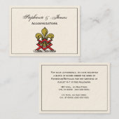 Preppy Gold Red Heraldic Wappen Lilie Emblem Visitenkarte (Vorne/Hinten)