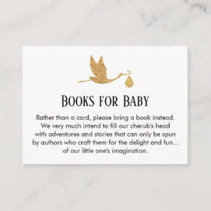 Preppy Gold Storch Book Request Insert Cards