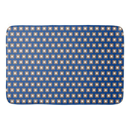 Preppy Gold und Bronze Geometric Grid Pattern Badematte (Vorderseite)