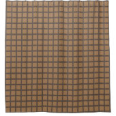 Preppy Gold und Bronze Geometric Grid Pattern Duschvorhang (Vorderseite)