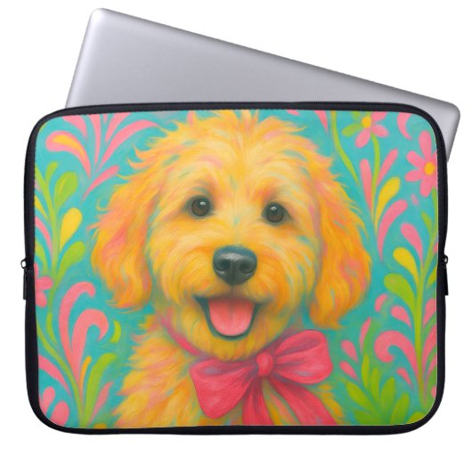 Preppy Golden Doodle Laptopschutzhülle (Vorderseite)
