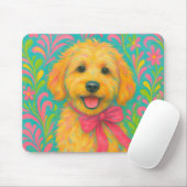 Preppy Golden Doodle Mousepad (Mit Mouse)