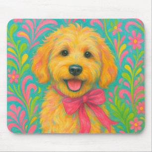 Preppy Golden Doodle Mousepad