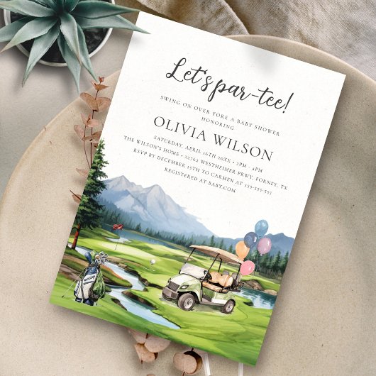 Preppy Golf Baby Dusche Einladung