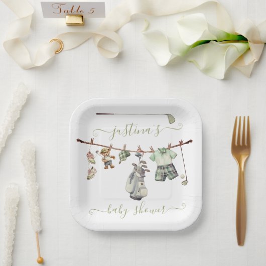 Preppy Golf Baby Dusche Pappteller (Hochzeit)