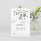 Preppy Golf Clothesline Baby Predictions Game Einladung (Stehend Vorderseite)