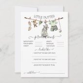 Preppy Golf Clothesline Baby Predictions Game Einladung (Vorderseite)