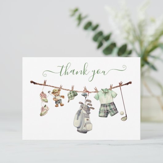 Preppy Golf Clothesline Vielen Dank Hinweis (Stehend Vorderseite)