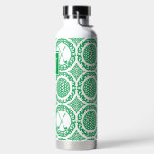 Preppy Golf Damask – Balls & Clubs - Green & White Trinkflasche (links)
